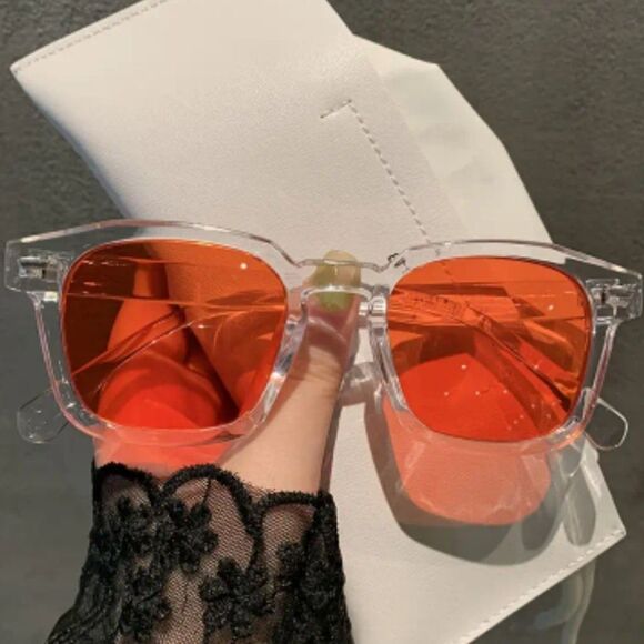Retro unisex Color Block Mirrored Lens Sun Glasses